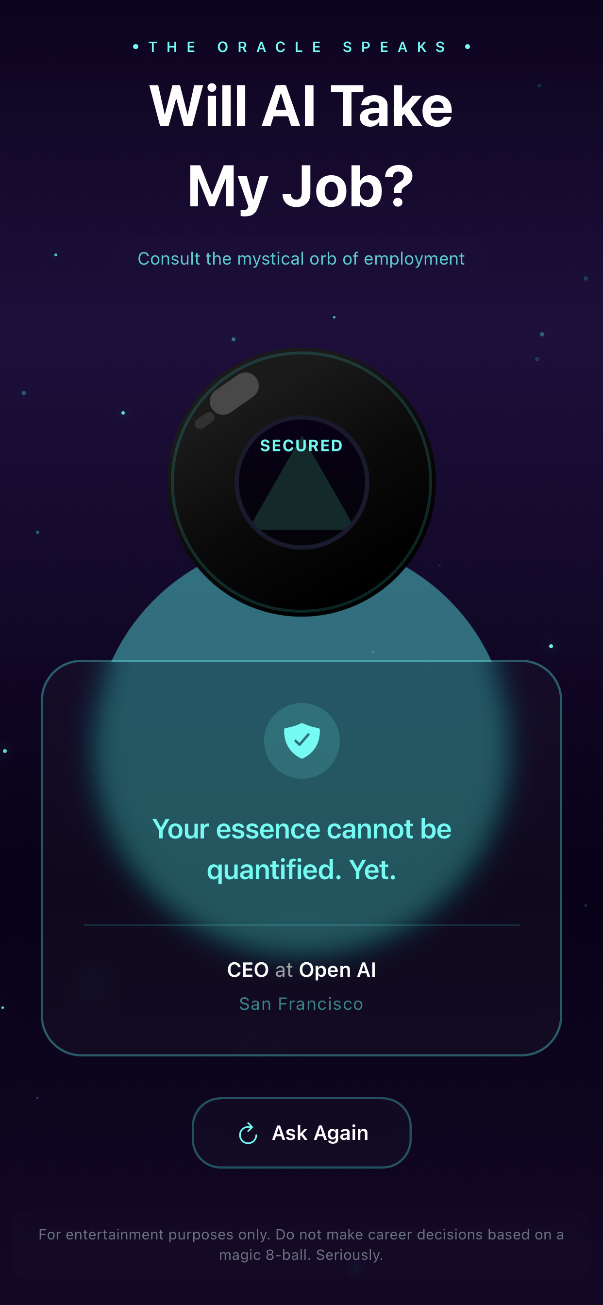 Positive prediction result screen